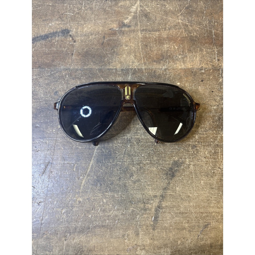 Vintage Carrera Ultrafight Aviator Sunglasses Tortoise Brown Oversized Germany